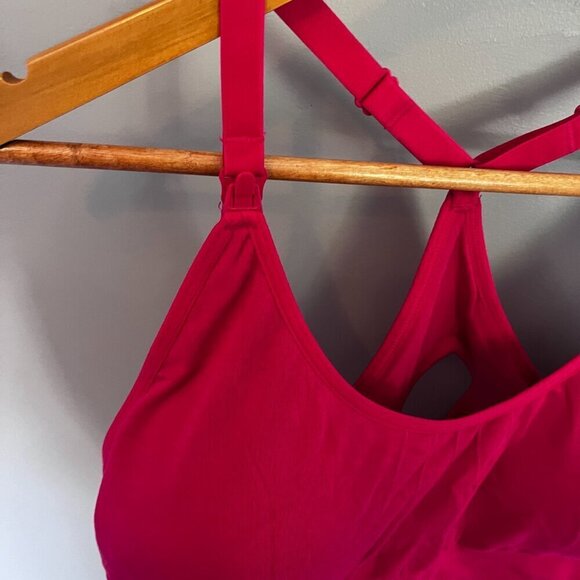 Bamboobies Nursing bra Hot Pink XXL Racer Back Padded Breastfeeding - Picture 3 of 7
